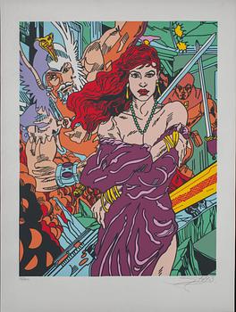 GUDMUNDUR ERRÓ, färgserigrafi, signerad, numrerad 66/200 och daterad- 1993.