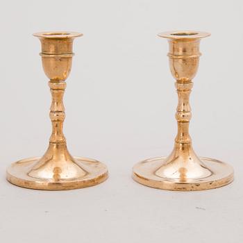 CANDLEHOLDERS, 9 pcs, different, brass and metal.