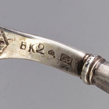 A silver serving spoon, maker's mark V. Christensen, Copenhagen, 1876 and LADLE, silver, Carl Fahlberg, Uppsala, 1792.