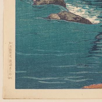 A Japanese woodblock print by Kawase Bunjiro Hasui (1883-1957).