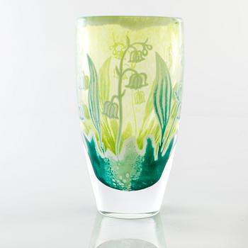 ASTRID GATE, a glass vase, signed and numbered 20/50, Johansfors.