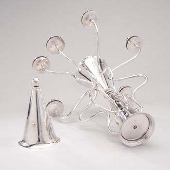 KANDELABER, nysilver, design Borek Sipek, Driade, Italien. Modellen formgiven 1988, i produktion från 1989.