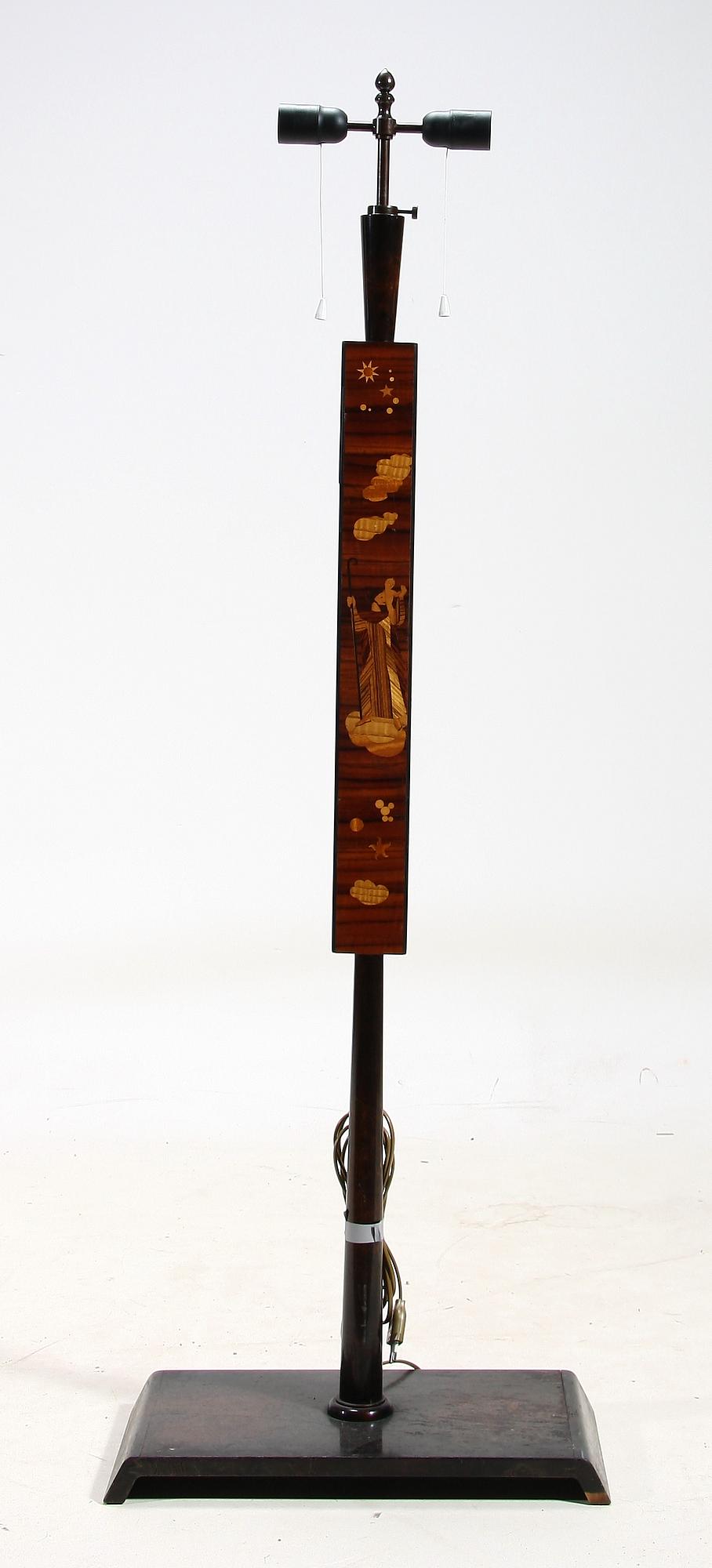 GOLVLAMPA, 1930-tal. Trol Mjölby intarsia.