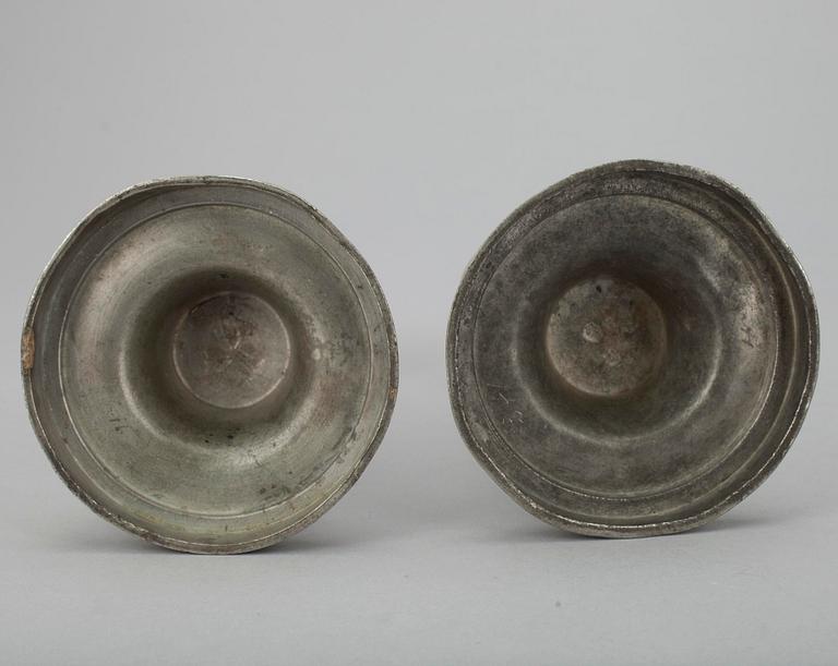 LJUSSTAKAR, ett par, tenn, 1800-talets första hälft.
