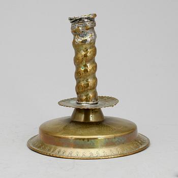 LJUSSTAKE, mässing, barock, 1700-tal.