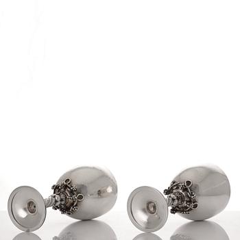 Georg Jensen, vinglas, ett par, Köpenhamn 1988 & 1996, sterling silver, designnr 263.