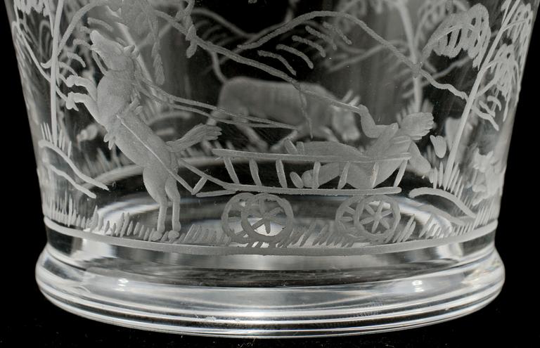 SKÅL, glas, "Åskväder", Edward Hald, Orrefors.