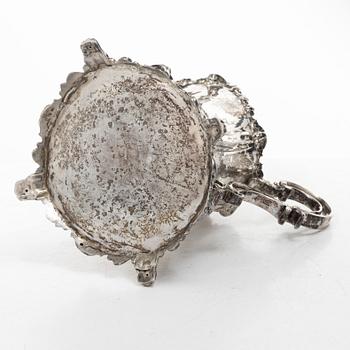 Gustaf Theodor Folcker, Cream jug, silver, neo-Rococo, Stockholm 1856.