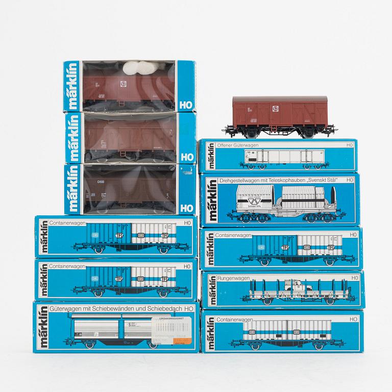 Märklin, twelve freight cars, gauge H0.