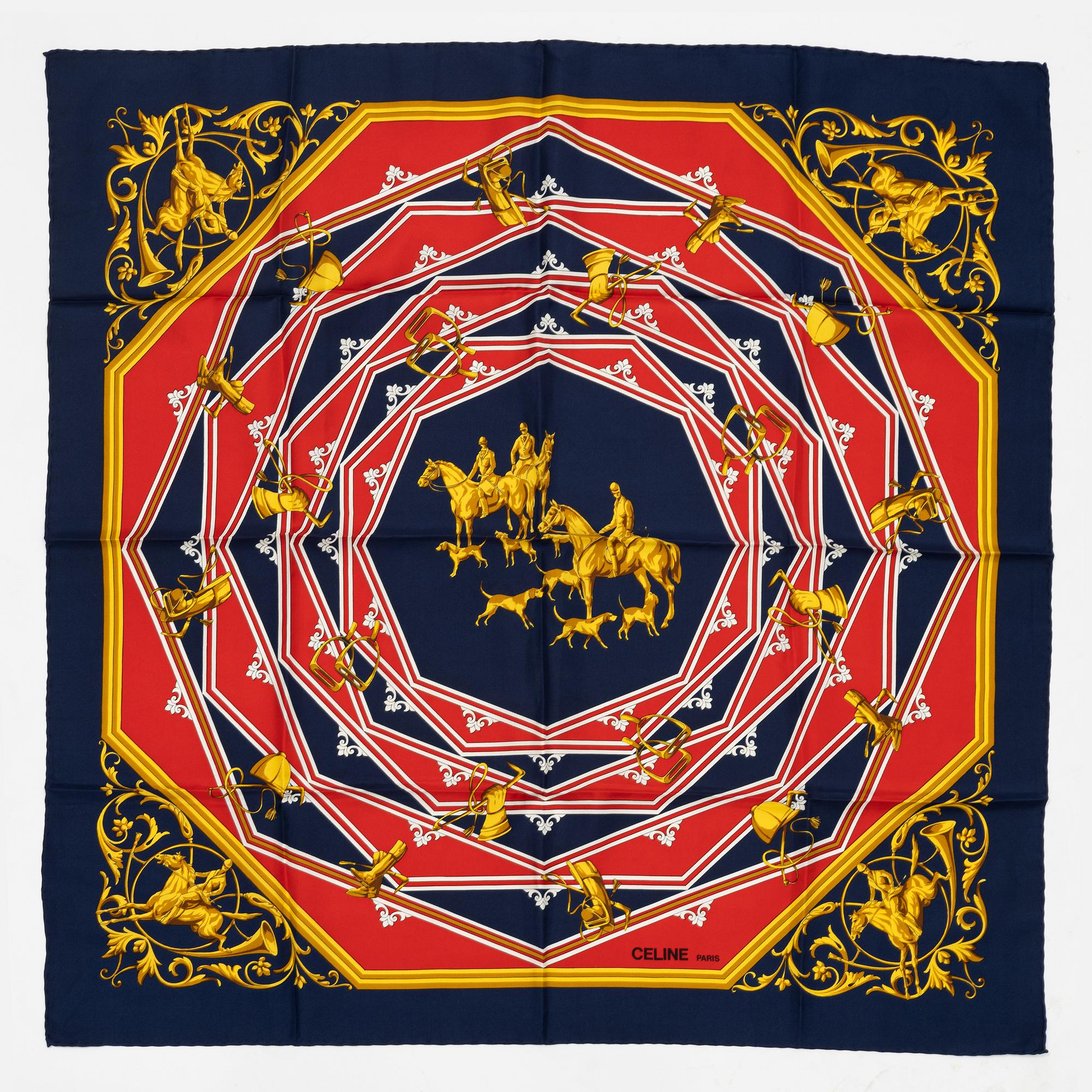 Céline, two silk scarves.