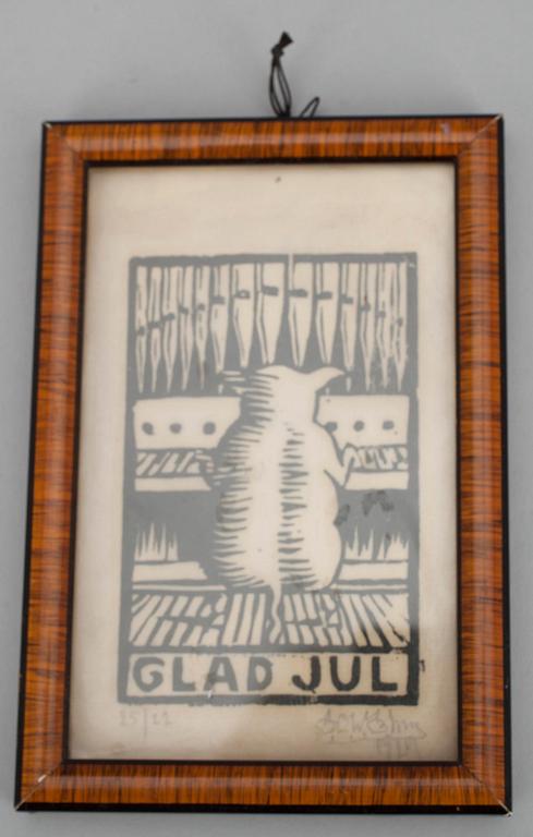 ERIC O. W. EHRSTRÖM (FINLAND), träsnitt, 25/27, sign. och dat. 1929.