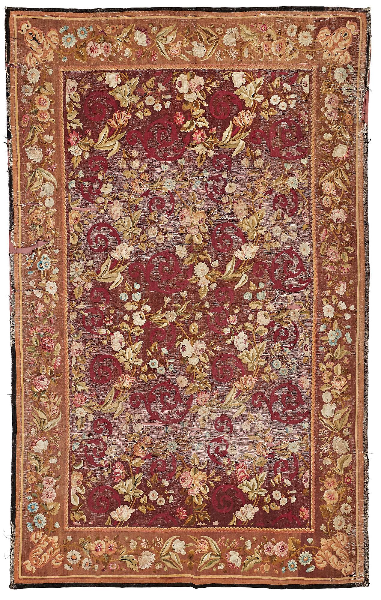 MATTA, gobelängteknik, ca 428 x 266-268,5 cm, Aubusson, Frankrike 1800-talets mitt - andra hälft.