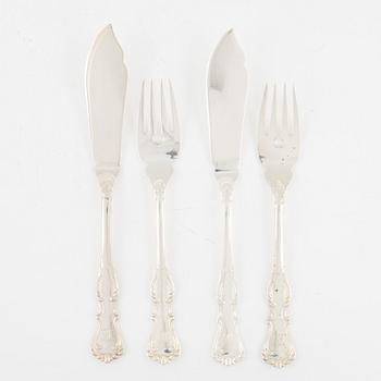 A Swedish Silver Fish Cutlery, model 'Prins Albert', GAB and CG Hallberg (60 pieces).