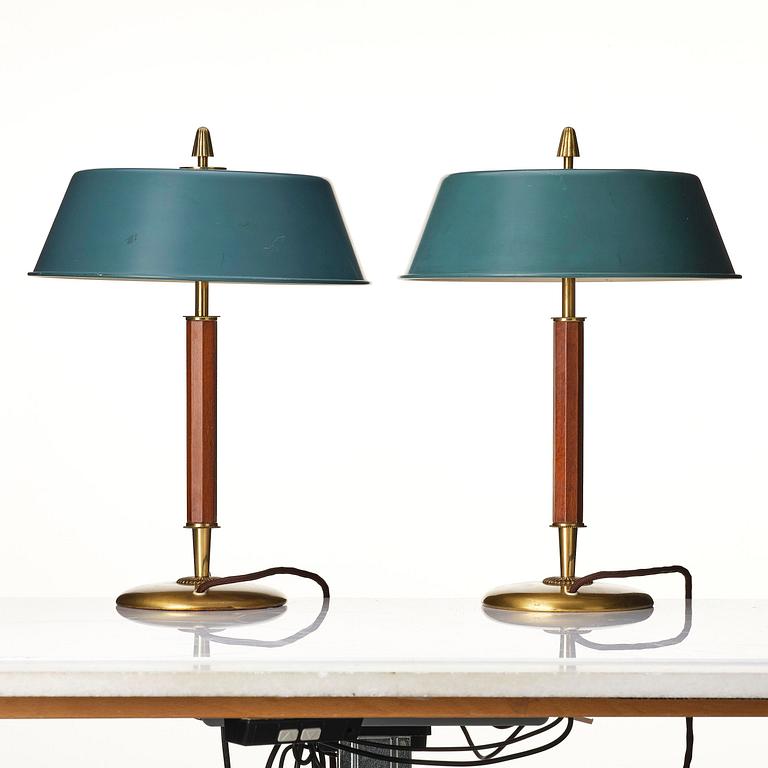 Bertil Brisborg, a pair of table lamps model "32038", Nordiska Kompaniet, 1940s-50s.