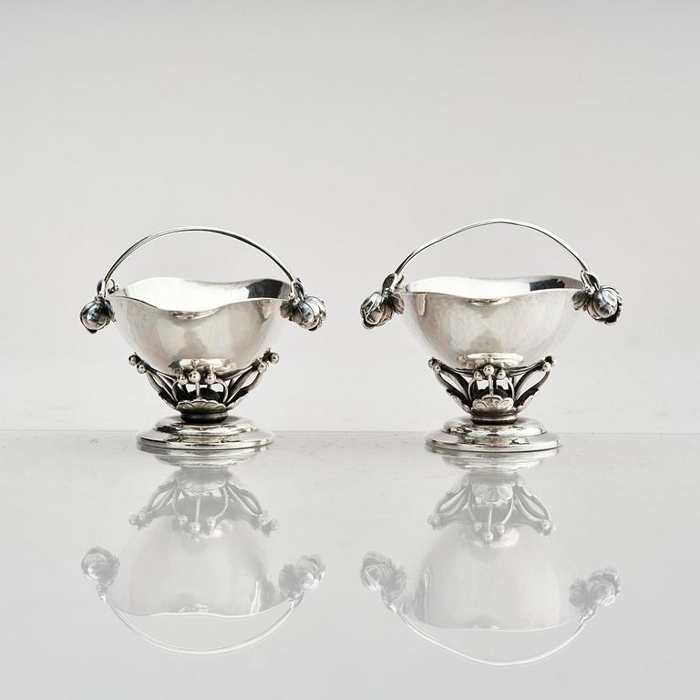 Georg Jensen, a pair of sterling silver sugar/spice jars, model no 235C, Copenhagen, Denmark 1925-1932.
