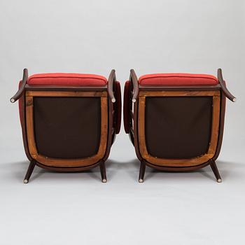 A pair of Swedish 'Andorra' easy chairs, Bröderna Andersson, Ekenässjön AB, latter half of the 20th century.