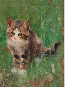 Bruno Liljefors, Kitten in the grass.