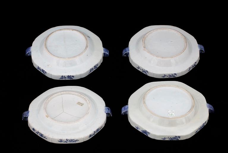 VÄRMEFAT, 4 st, porslin, Jiaqing, Kina tidigt 1800-tal.