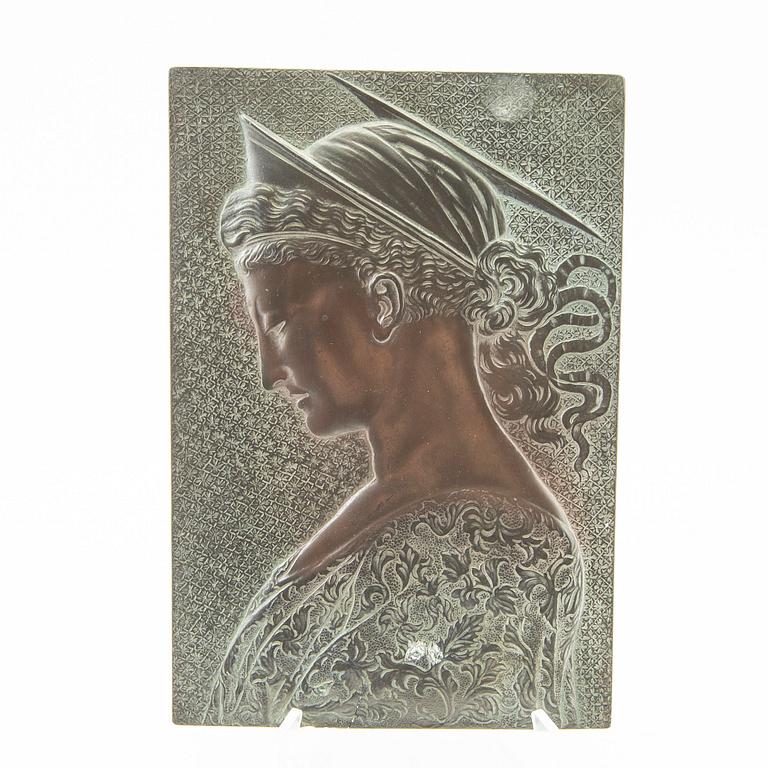 Relief, brons, Sankt Cecilia, 1900-tal.