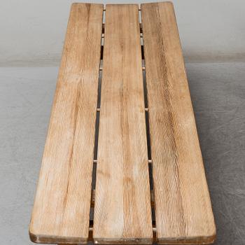 A pine dining table 'Asserbo' by Børge Mogensen, and bench, 1960s/1970s.