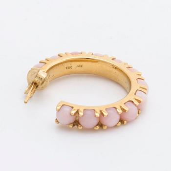 IDI ADI EARRINGS 14K gold w pink opals, "Alma Eternity Hoop".