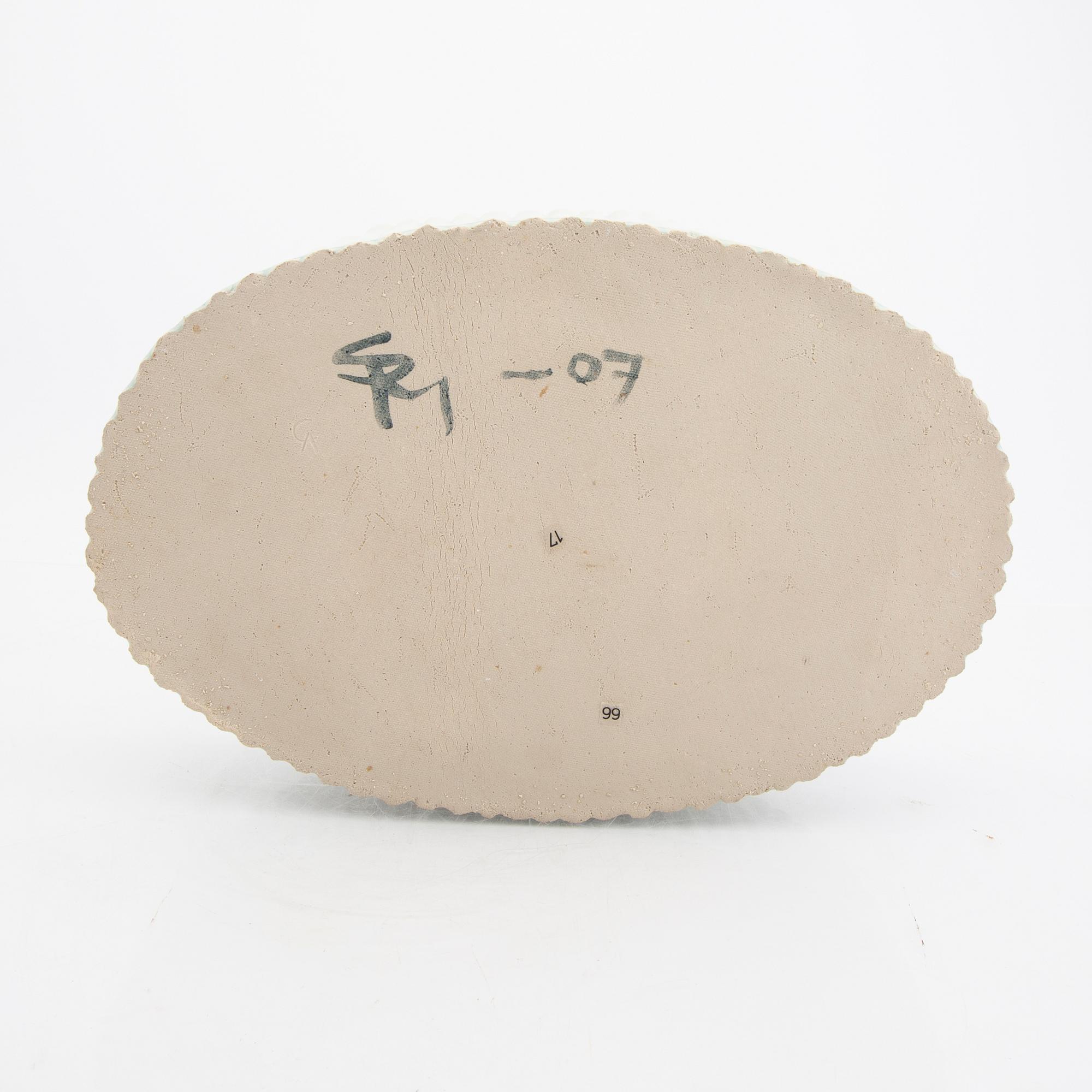 Signe Persson-Melin, a glazed stoneware bowl handsigned and dated 07.