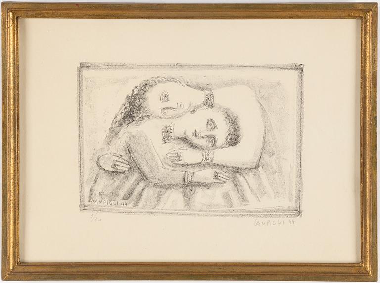 MASSIMO CAMPIGLI, lithograph, signed and numbered 3/20, daterad -44.