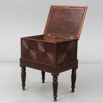 A 19th century mahogany casket.