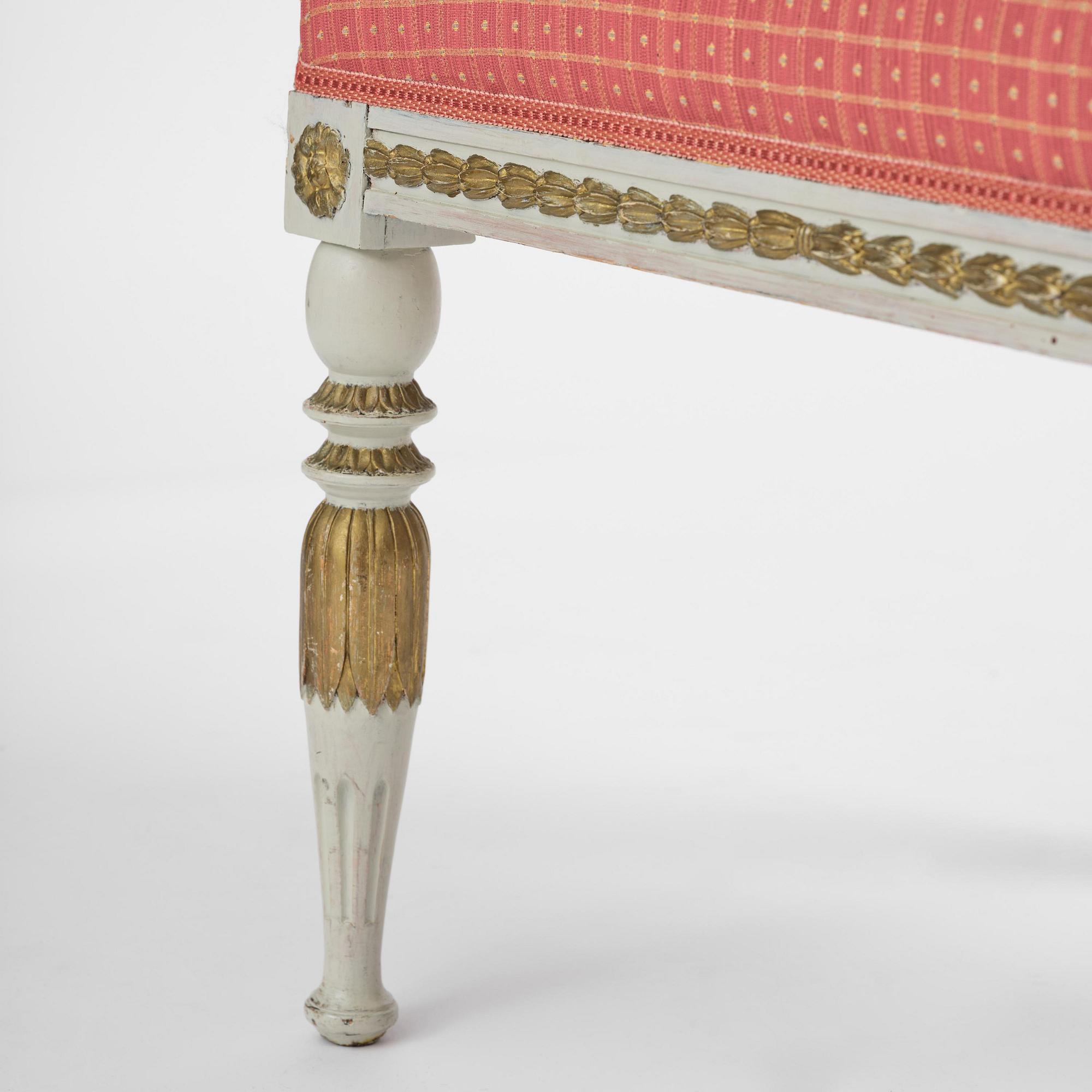 A pair of late Gustavian open armchairs attributed to E. Ståhl (master in Stockholm 1794-1820).