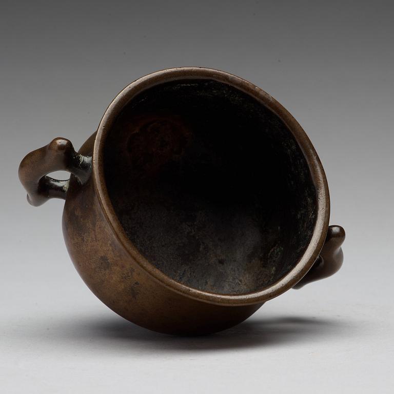 RÖKELSEKAR, brons. Qingdynastin (1644-1912).