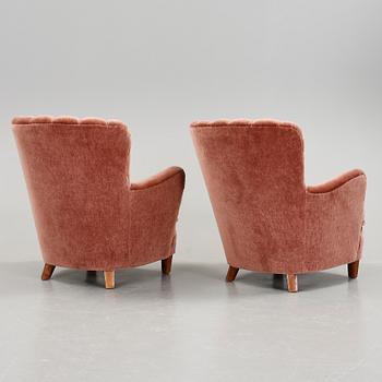 FÅTÖLJER, ett par, art déco, 1930-tal.