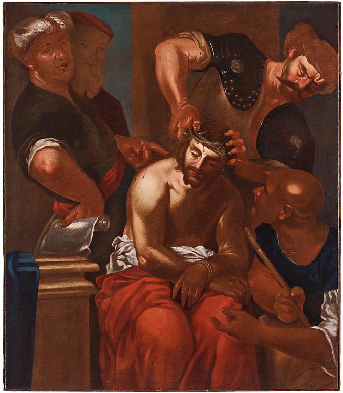 Caravaggio (Michelangelo Merisi da Caravaggio) Hans skola, Törnekröningen.