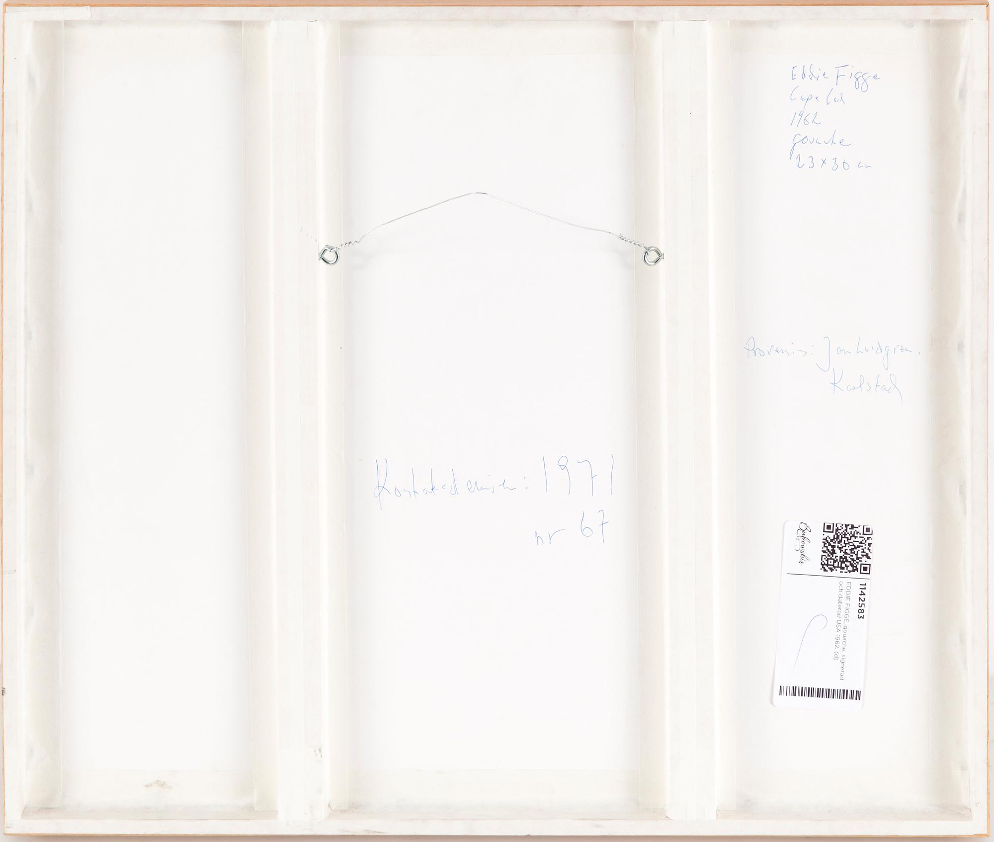 EDDIE FIGGE, gouache, signed and dated 1962.