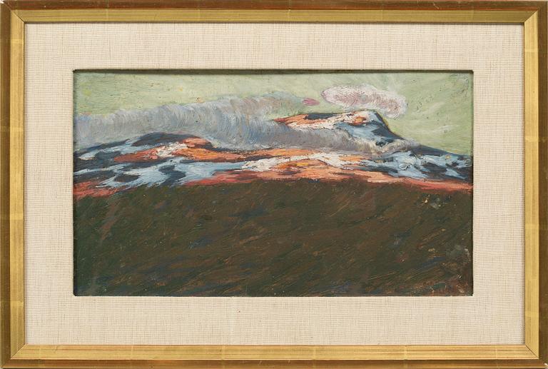 HELMER OSSLUND, oil on paper panel, unclearly signed.