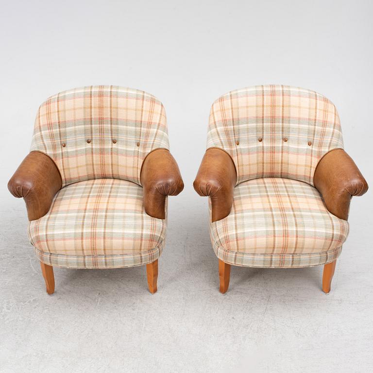 A pair of easy chairs, Jio furniture, Jönköping, second half of the 20th century.