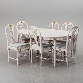 MATGRUPP, 11 delar, gustaviansk stil, 1900-talets andra hälft.