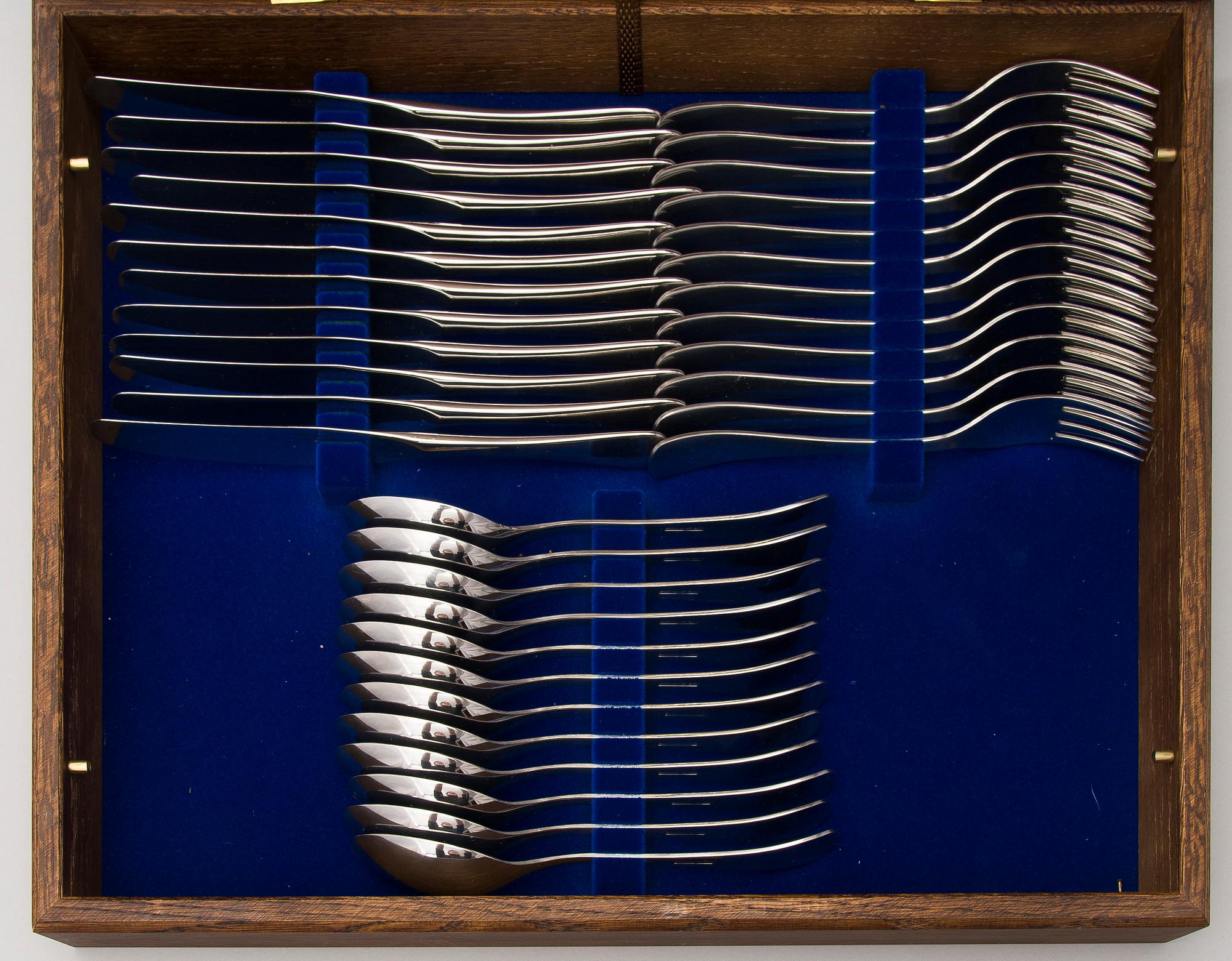 Stainless Steel Cutlery Set for Twelve person by Hackman, Finland 1990.