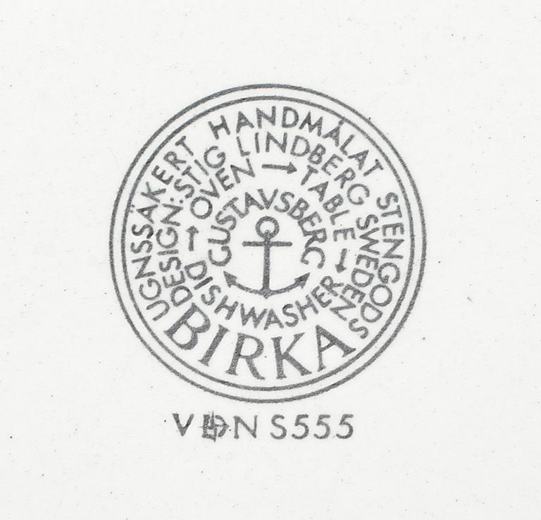 MATSERVIS, ca 36 delar, stengods, "Birka", Stig Lindberg, Gustavsberg.