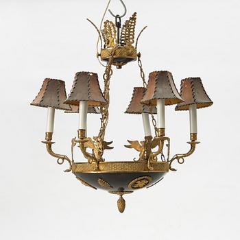 Hanging lamp, Empire style, circa 1900.