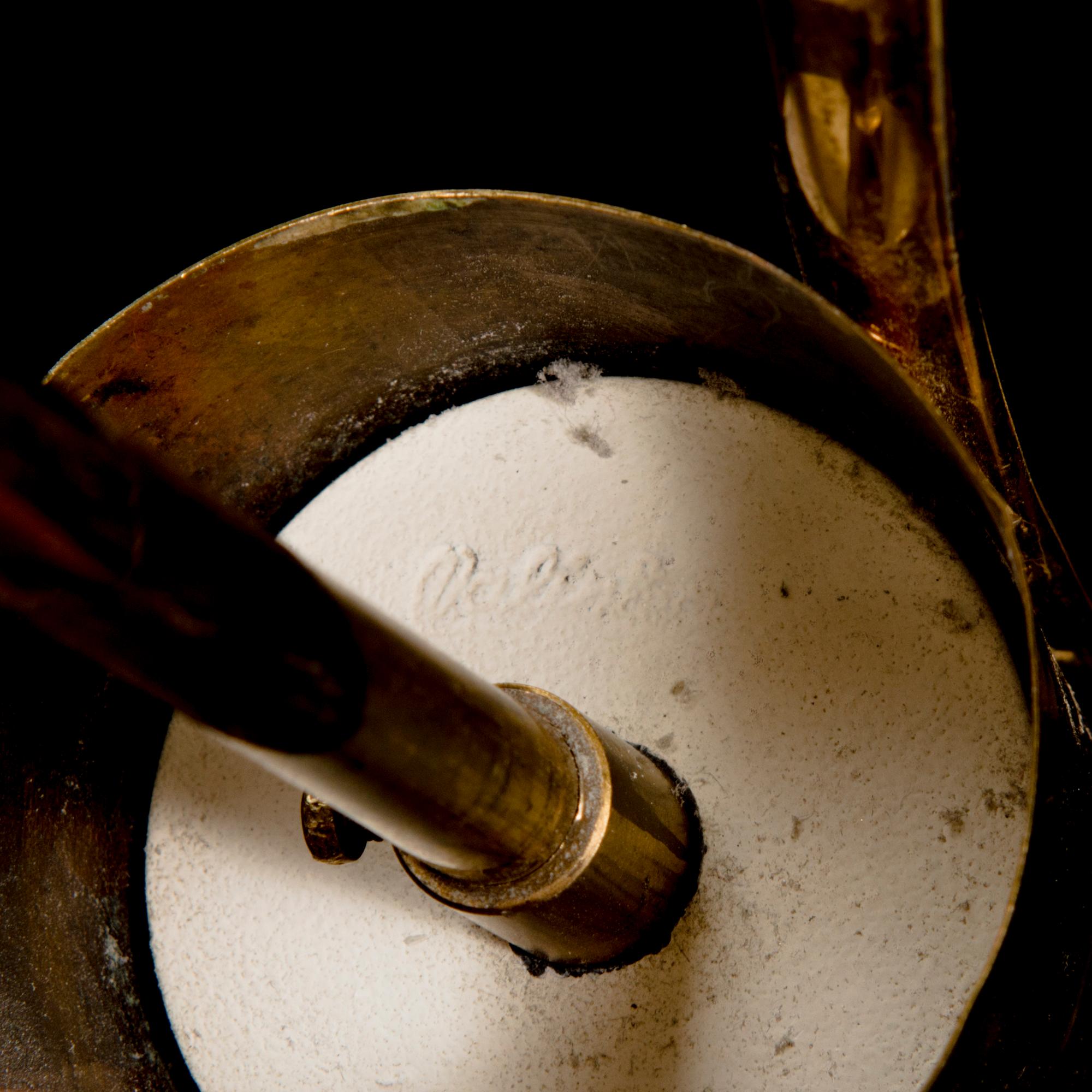 A 1950s brass pendant ceiling light model '2542/3' for Valinte, Finland.