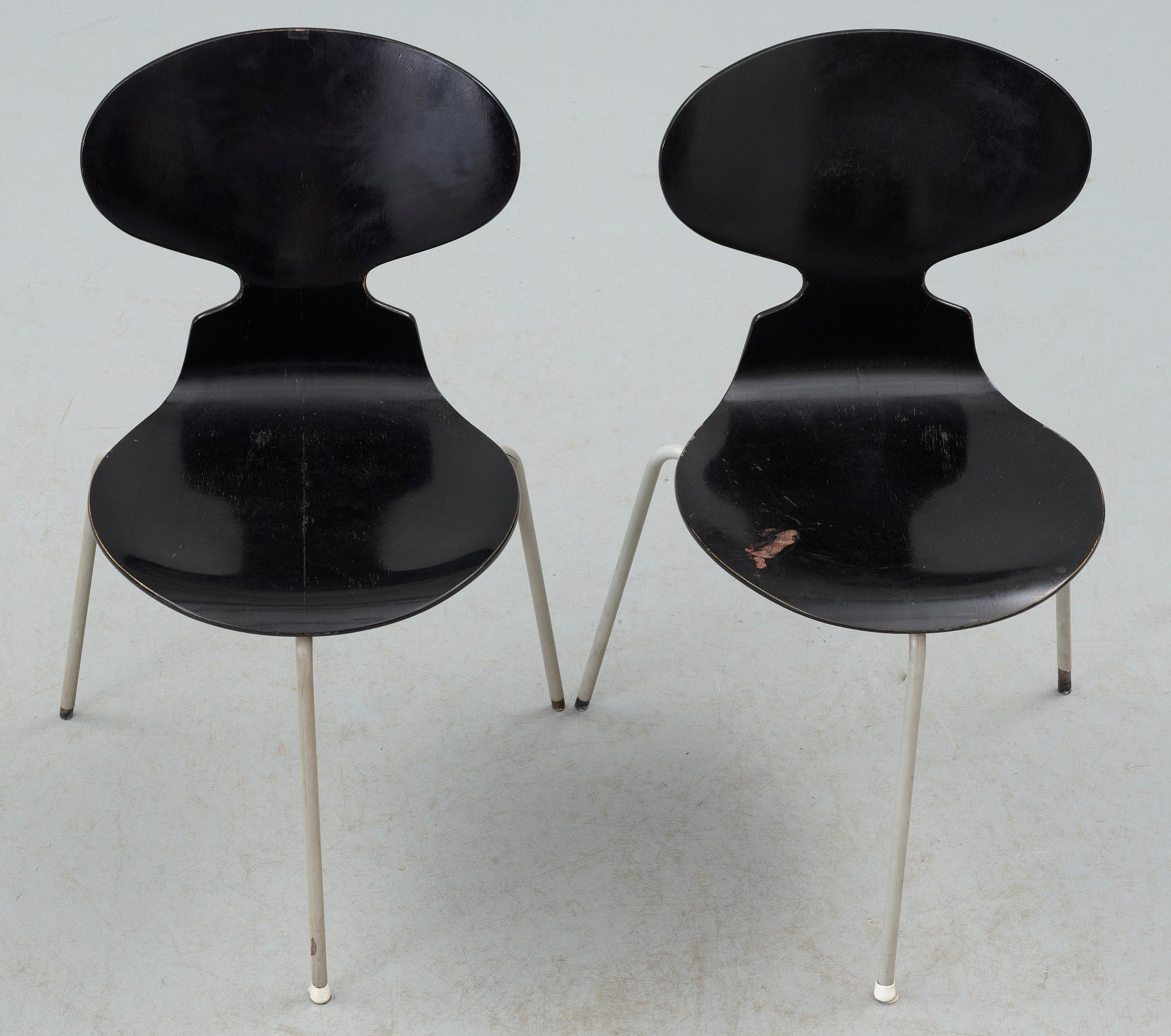 STOLAR, 2 st, "Myran", Arne Jacobsen, Fritz Hansen, 1950-tal.