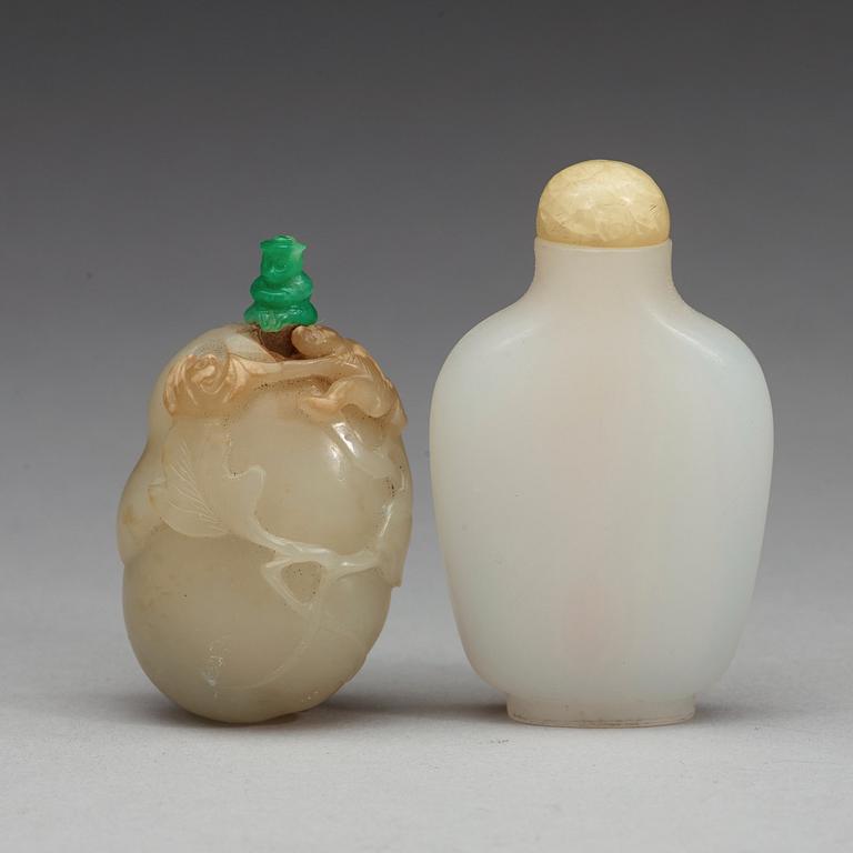 Two Chinese snuff bottles, early 20th Century.