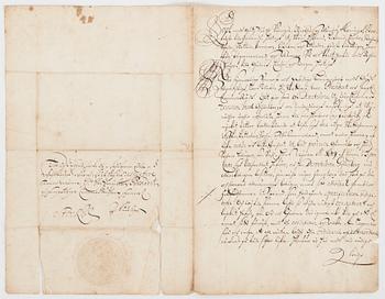 KARL XI AV SVERIGE, signerat brev, daterat Kungsör 14 december 1681.