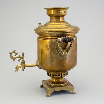 A Russian brass samovar from The Batashev Brothers, around year 1900.