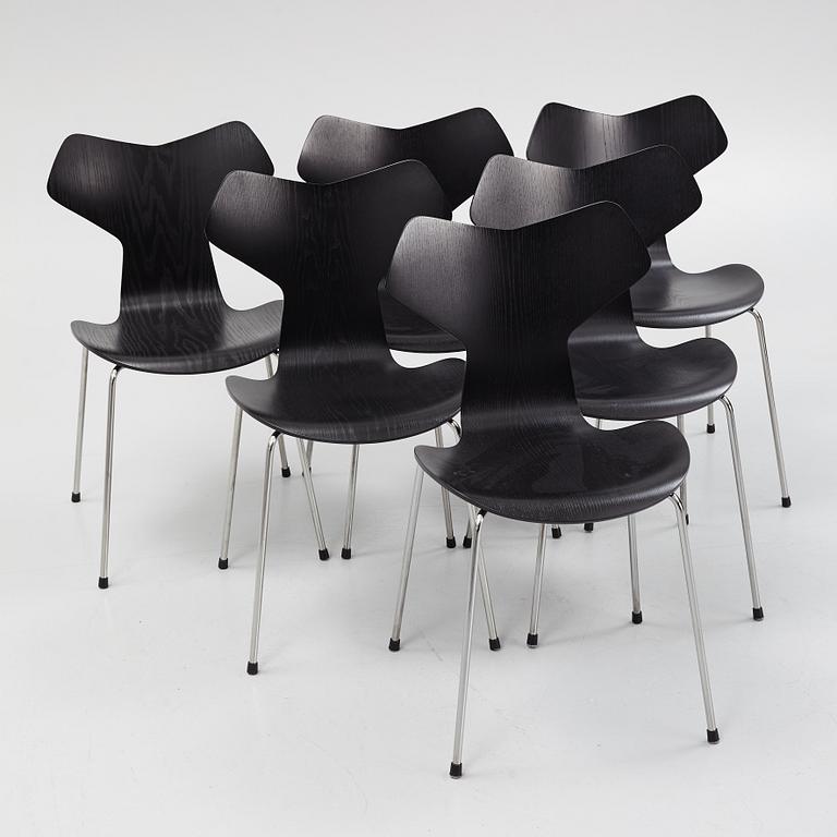 Arne Jacobsen, six "Grand Prix" chairs, Fritz Hansen, Denmark, 2014-2016.