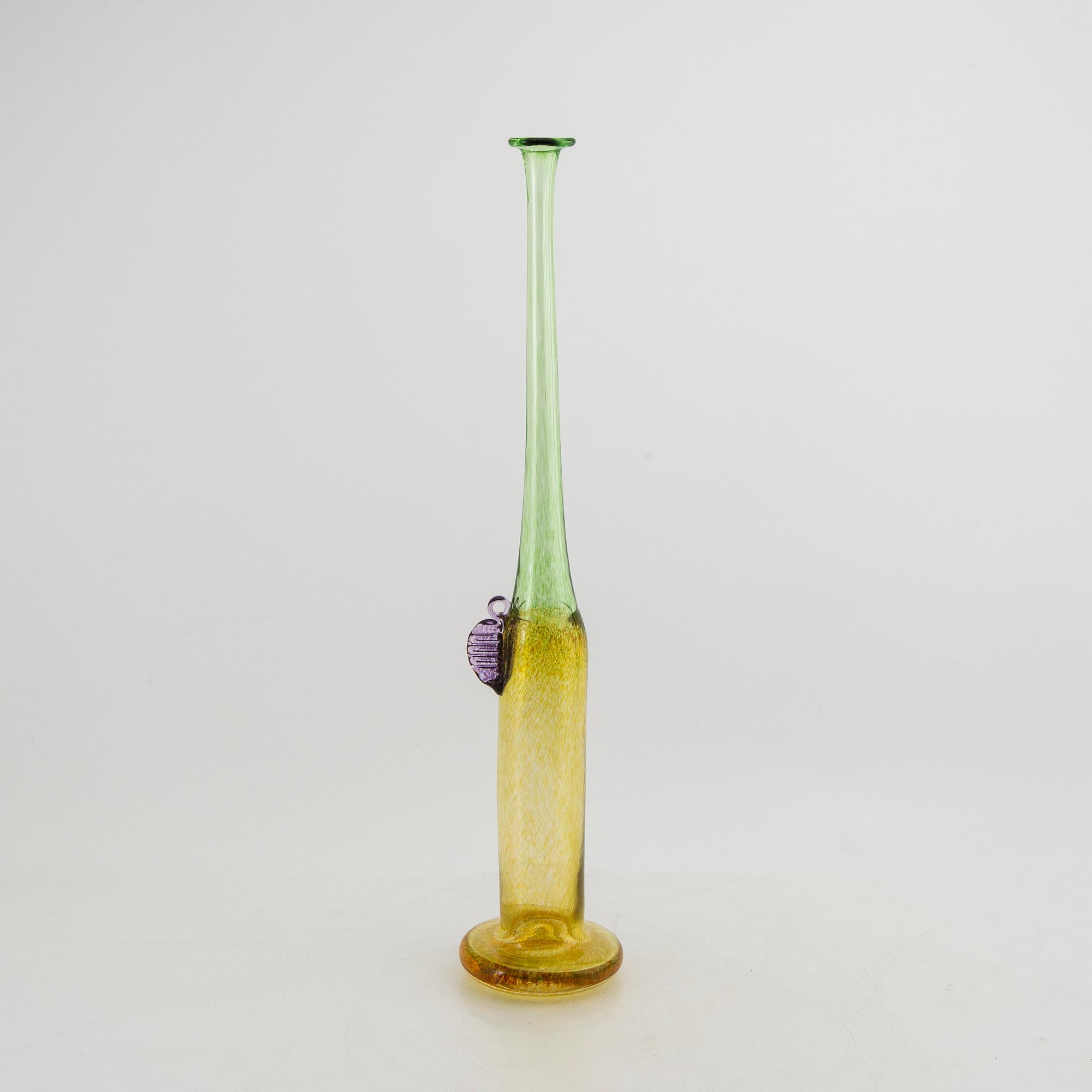 Bertil Vallien/Kjell Engman, a set of six signed glass vases.