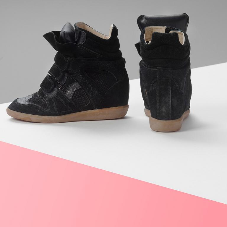 A pair of black suede sneakers from Isabel Marant, size 38.