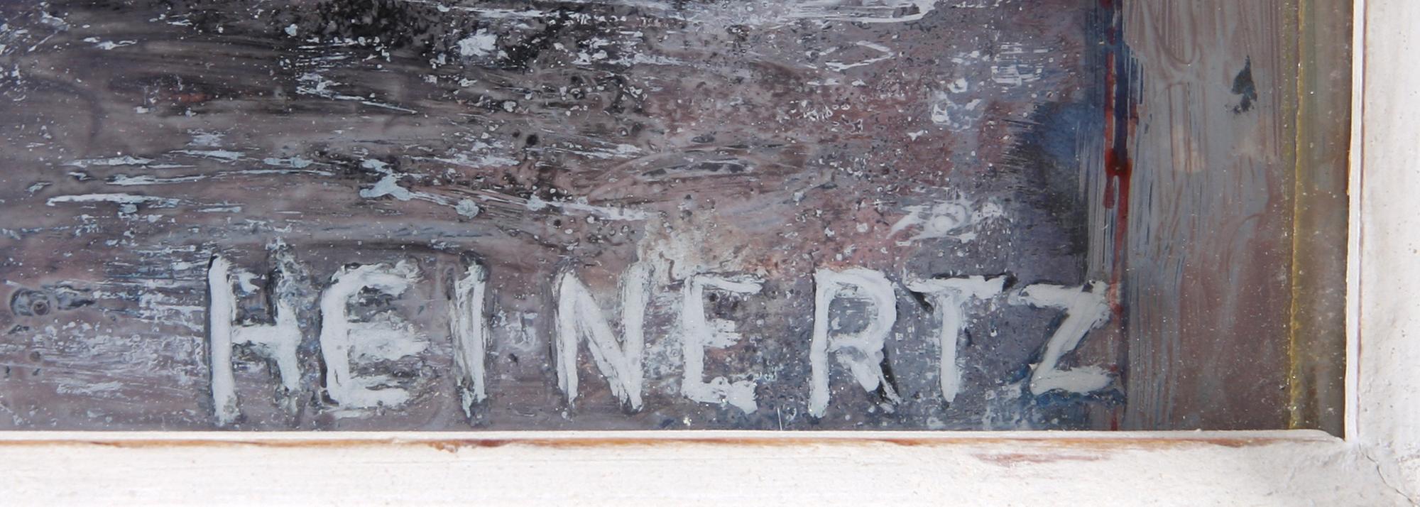 ERIK HEINERTZ, blandteknik på glas, sign.