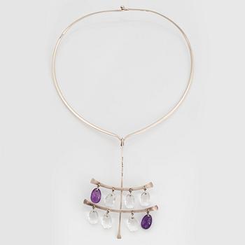 Vivianna Torun Bülow-Hübe, a sterling silver necklace with pendant, Georg Jensen, Denmark, design nr 135.