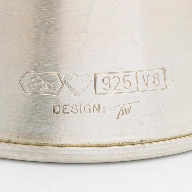 Tapio Wirkkala, ljusstake, sterlingsilver, numr. 13/80, Kultakeskus, Tavastehus 1998.